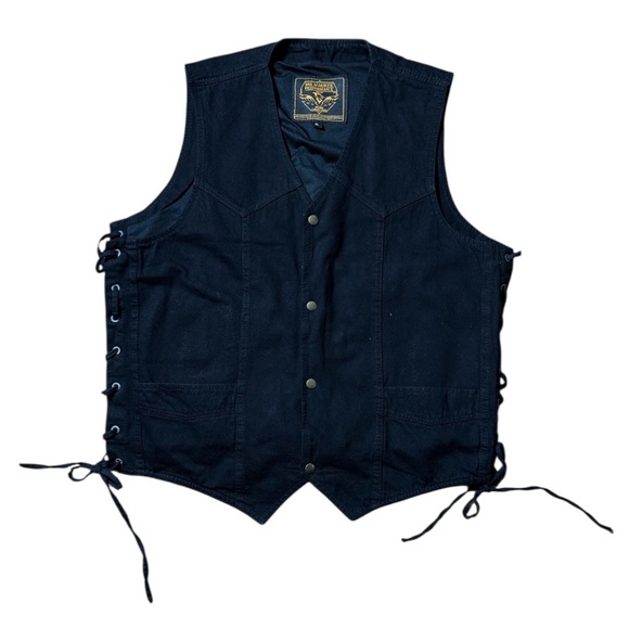 Milwaukee Other - Black Mens Milwaukee Performance Denim Collection Biker Side Tie Snap Vest XL